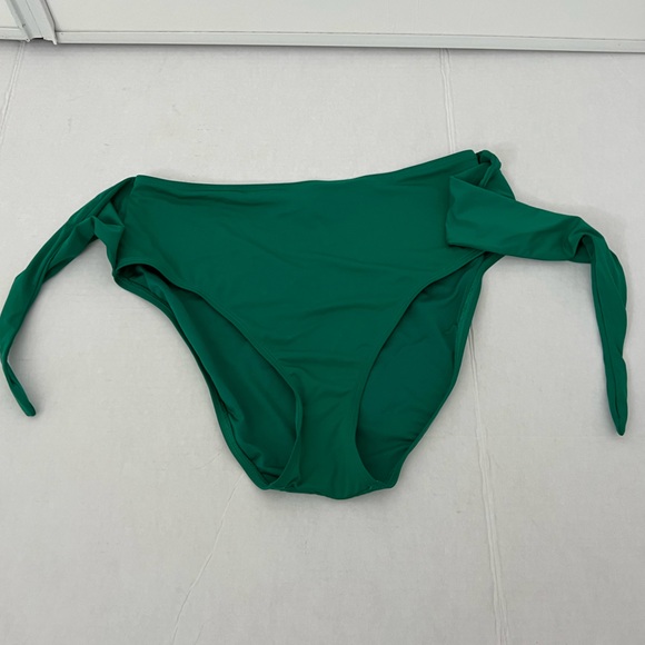 Turquoise Couture Tie Front High Rise Bikini Bottoms - Picture 4 of 4